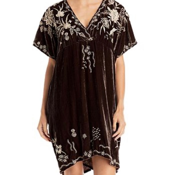 Sold Johnny Was Maree Velvet Effortless Kaftan - Size Large velvet velour brown - Picture 3 of 9